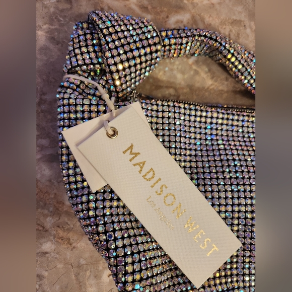Madison West Rhinstone Bling Knotted Handbag Purse